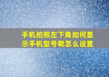 手机拍照左下角如何显示手机型号呢怎么设置