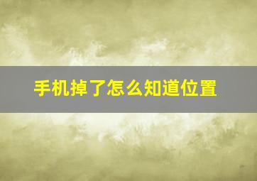 手机掉了怎么知道位置