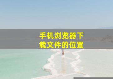 手机浏览器下载文件的位置