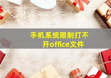 手机系统限制打不开office文件