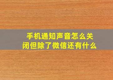 手机通知声音怎么关闭但除了微信还有什么