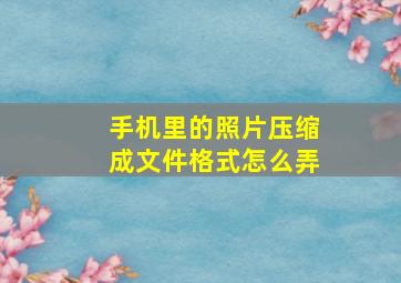 手机里的照片压缩成文件格式怎么弄