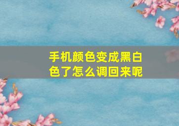 手机颜色变成黑白色了怎么调回来呢