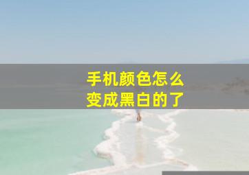 手机颜色怎么变成黑白的了