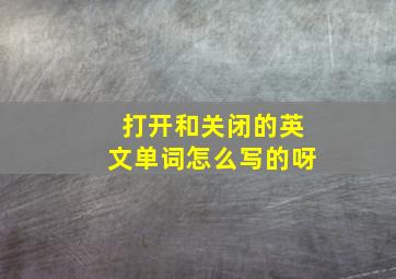 打开和关闭的英文单词怎么写的呀