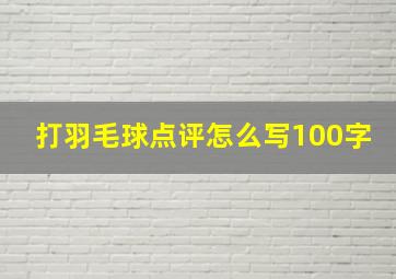 打羽毛球点评怎么写100字