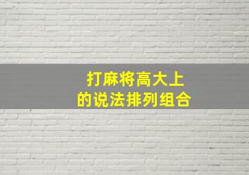 打麻将高大上的说法排列组合