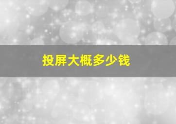 投屏大概多少钱