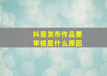 抖音发布作品要审核是什么原因