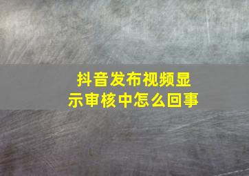 抖音发布视频显示审核中怎么回事