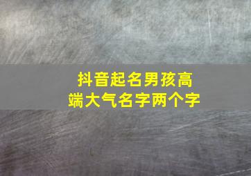 抖音起名男孩高端大气名字两个字