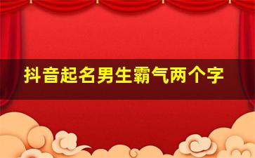 抖音起名男生霸气两个字