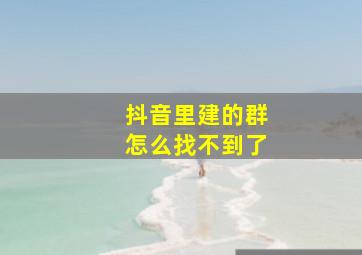 抖音里建的群怎么找不到了