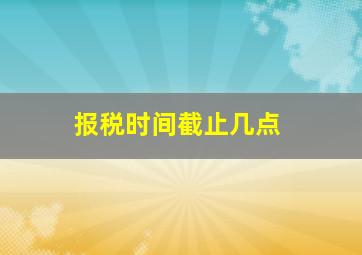 报税时间截止几点