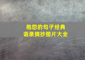 抱怨的句子经典语录摘抄图片大全