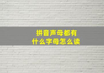 拼音声母都有什么字母怎么读