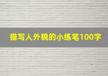 描写人外貌的小练笔100字