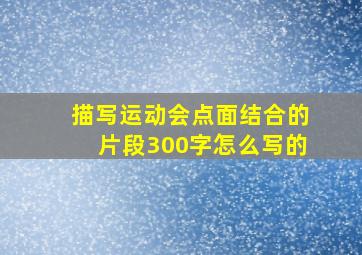 描写运动会点面结合的片段300字怎么写的