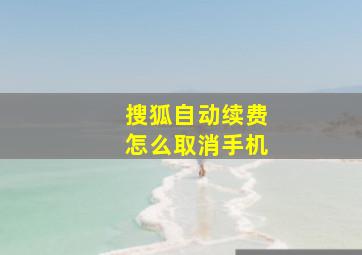 搜狐自动续费怎么取消手机