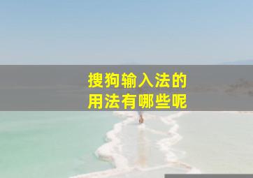 搜狗输入法的用法有哪些呢