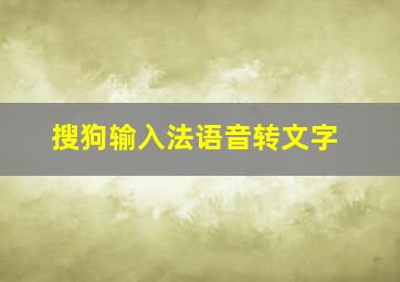 搜狗输入法语音转文字