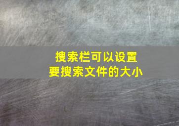 搜索栏可以设置要搜索文件的大小