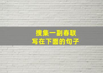 搜集一副春联写在下面的句子