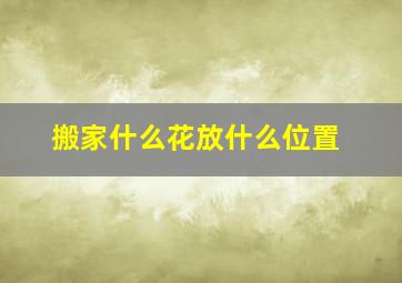 搬家什么花放什么位置