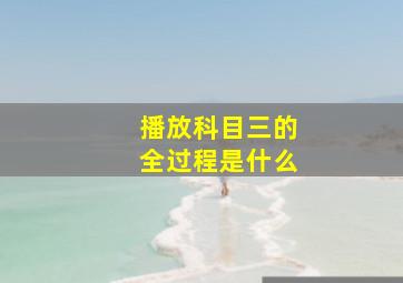 播放科目三的全过程是什么