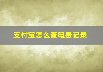 支付宝怎么查电费记录