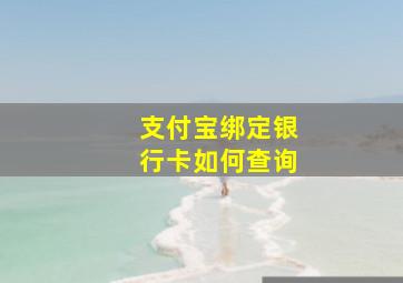 支付宝绑定银行卡如何查询