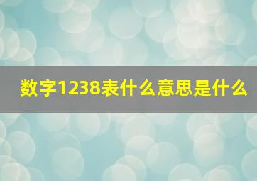 数字1238表什么意思是什么