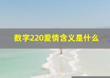 数字220爱情含义是什么