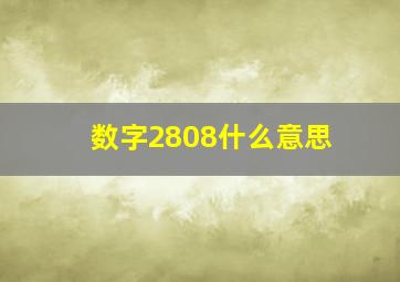 数字2808什么意思