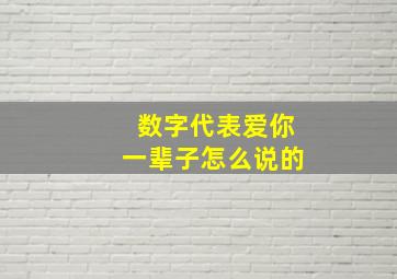 数字代表爱你一辈子怎么说的