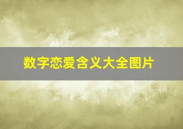 数字恋爱含义大全图片