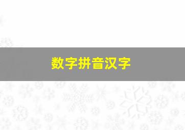 数字拼音汉字