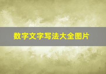 数字文字写法大全图片