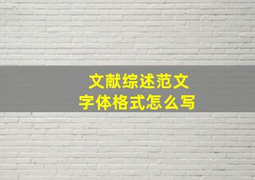 文献综述范文字体格式怎么写