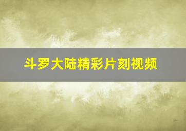 斗罗大陆精彩片刻视频