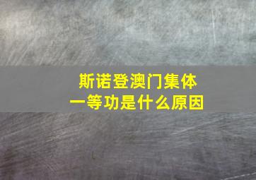 斯诺登澳门集体一等功是什么原因