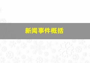 新闻事件概括