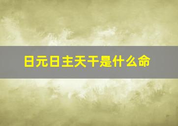 日元日主天干是什么命