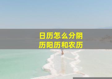 日历怎么分阴历阳历和农历