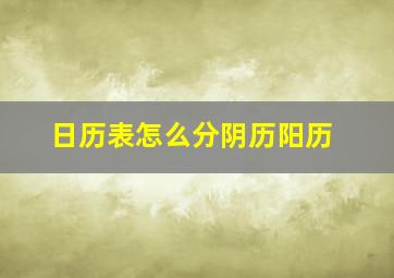 日历表怎么分阴历阳历