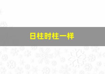 日柱时柱一样