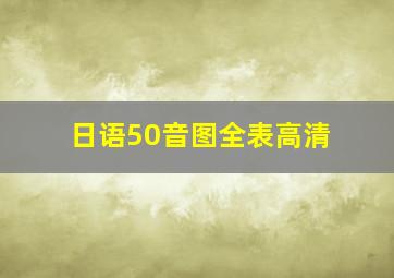 日语50音图全表高清