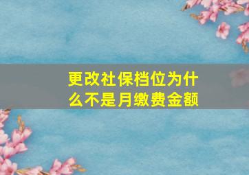 更改社保档位为什么不是月缴费金额