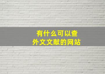 有什么可以查外文文献的网站