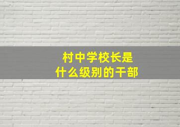 村中学校长是什么级别的干部